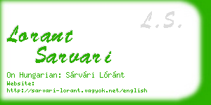 lorant sarvari business card